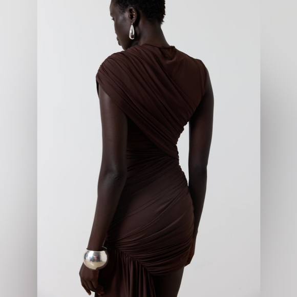 DE LA VALI ravenna mini dress In Brown Jersey - Picture 8 of 15